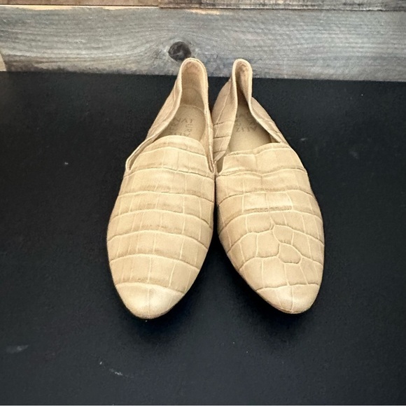 Naturalizer Women's Lorna Croc Crocodile Print Beige Tan Ballet Flat Loafers 10 - Picture 4 of 8